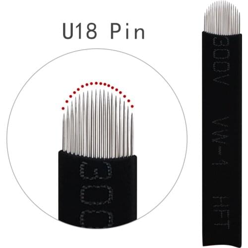 50Pcs Nano 0.18MM Eyebrow 18U Sharp Blade Permanent Makeup Eyebrow Tattooing 3D Embroidery 0.18MM Tebori Blade