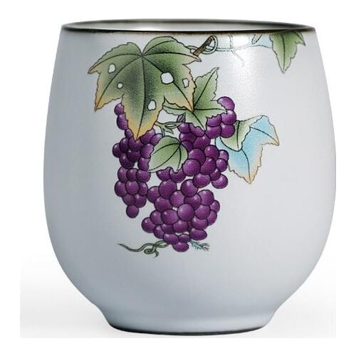 90ml tea cup tea cup master cup ceramic household kung fu tea set single cup Ru porcelain hand-painted cup