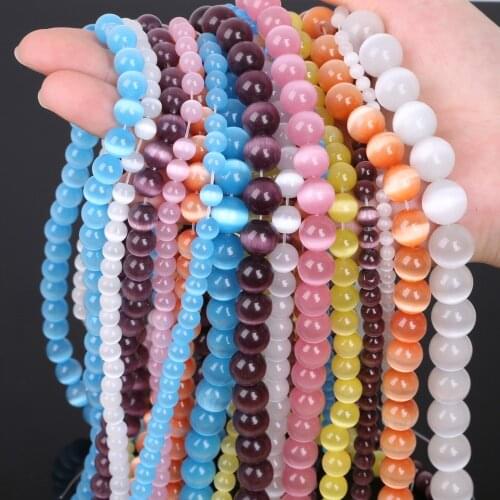 A Grade 4mm 195pcs/lot Multi Color Round Cat Eye Loose Spacer Glass Stone Beads for DIY fashion necklace bracelet jewelry making