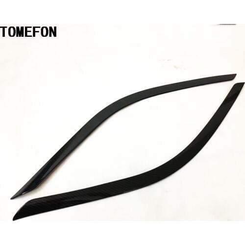 TOMEFON ABS Chrome Carbon Fiber For TOYOTA C-HR CHR 2017 2018 Headlight Eyelid Trim Auto Exterior Accessories Styling