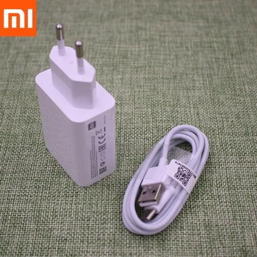 Original Xiaomi 27W Mi Fast Charger EU QC 4.0 Turbo Adapter 100cm Type C Cable For mi 9 10 pro 9t CC9 redmi note 7 8 pro K20 pro