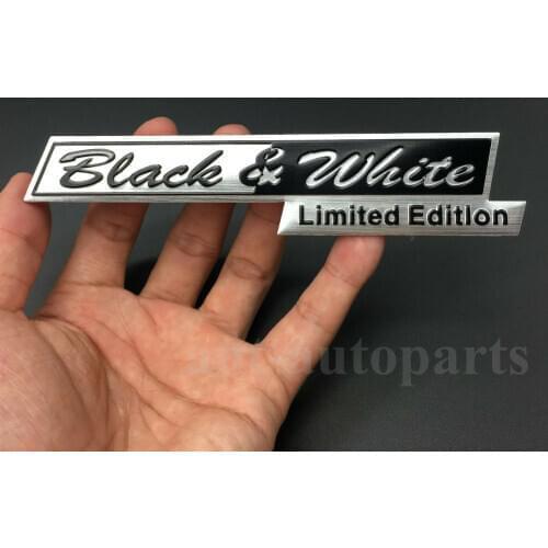 Aluminum Black & White Limited Edition Car Trunk Side Decal Sticker Badge Emblem