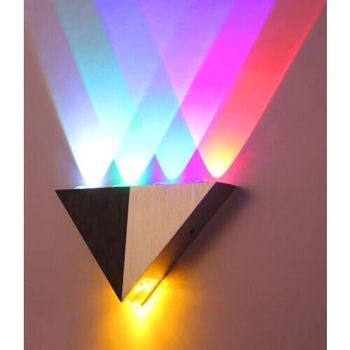 Aluminum with Black 5w Triangle Led Wall Lamp AC85-265V Led Modern Home Lighting Indoor Party Ball Disco light fixtures