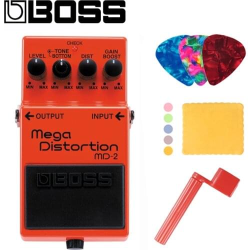 Boss MD-2 Mega Distortion Modulation Multi Effects Pedal With Picks, Polishing Cloth and Winder