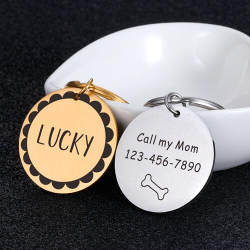 Anti-lost Cat Puppy Dog ID Tags Nameplate Pendant Custom Name Tel Dog Collar Accessories Personalized ID Pet Supplies