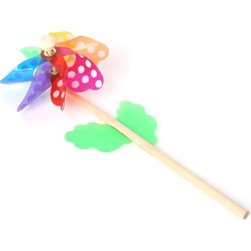 Windmill Toys Children Kids Garden Decoration 7 Leaves Colorful Outdoors Spinner P15D
