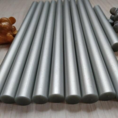 50Pcs 11x200mm Silvery Hot Melt Adhesive Stick Metallic luster Sterling Silver Thick Glue Strip , For Electric Glue Gun