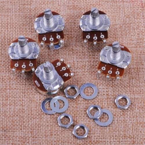 LETAOSK New 5pcs A250K Guitar Switch Knob OHM Taper Tone Pots Rotary Potentiometer 24mm Base & 18mm Slit Shaft Audio Tone Volume
