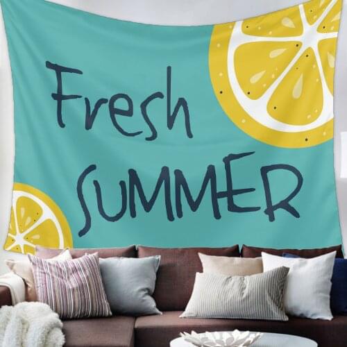 Summer Lemon Fruit Tapestry Bedroom Home Decoration Wall Blanket Tapestry Bedroom Wall Hanging Yoga Mat
