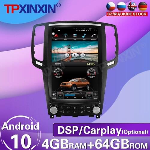 64G For Infiniti G25 G37 2004-2013 Android 10 Tesla Big Screen Car Radio Tape Recorder Multimedia Player GPS Navigation Carplay