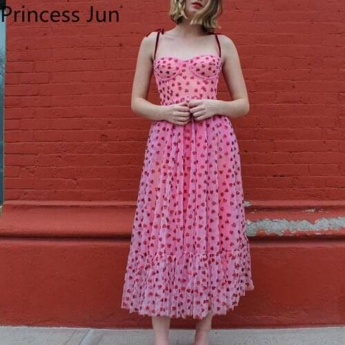 Sweet Style Long Tullle Dress Fairy Sequins Fit and Flare Party Dress Sleeveless High Waist Spark Pink Mesh Dress Birthday Dress