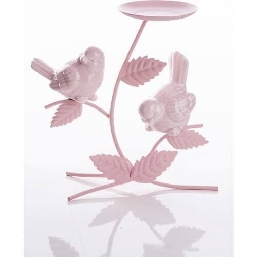 Mukko Home Wrought Iron Bird Candle holder