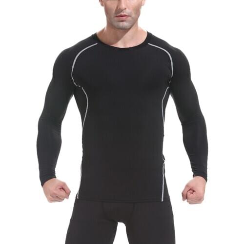 Mens Compression Baselayer Top Cool Dry Moisture Wicking Athletic Long-Sleeve Shirt