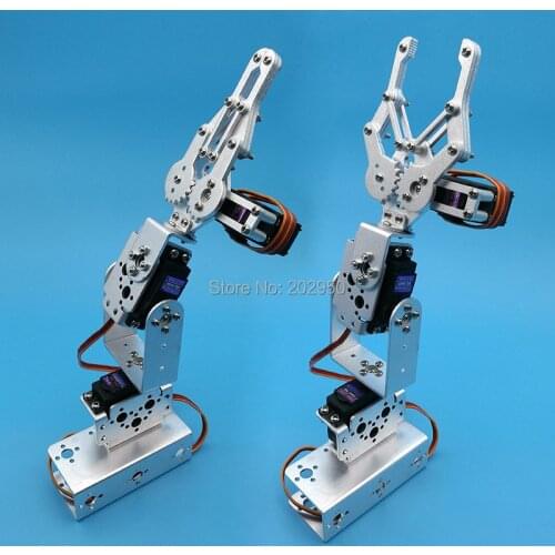 1set Silver 3 Dof Mechanical Arm Clamp Claw Mount Kit For Remote Control Smart Robot DIY Model Promotion