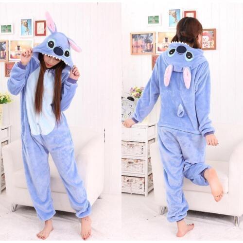 Adult Stitch Pajamas Sets Women Onesie Winter Warm Pyjamas Sleepwear Pijama Onepiece Onesies For Adults