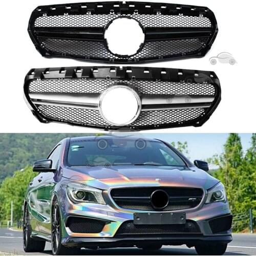 Front Bumper Racing Grill Billet Grille Cover For Mercedes-Benz W117 CLA-Class 2013-2016 AMG Style