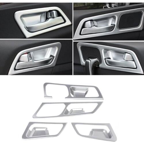 4 Pcs LHD Chrome Inside Door Handle Frame Trim Cover For Kia Sportage QL 2016 2018 Styling Interior Decoration Accessories