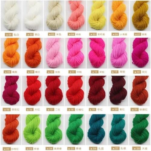 Acrylic Yarn Thread Floss for Latch Hook Rug Canvas Fabric, 56 colors any color ok, 38g per bunch，2.5mm diameter each pcs