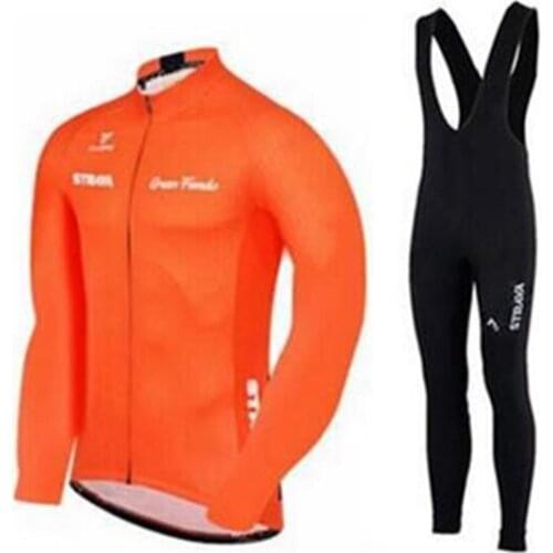 2018 New Team Cycling Clothing Long Sleeves Autumn men Breathable Cycling Jerseys bib pants Bike Ropa Ciclismo set Sportswear