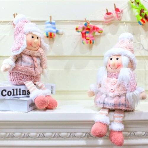 M17D 2022 New Year Gift Cute Christmas Doll Standing Figurine Toy Desktop Ornaments