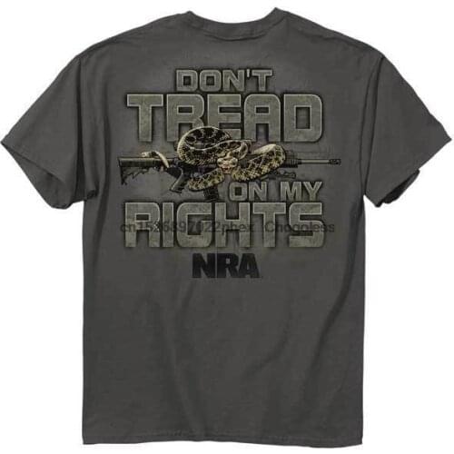 NRA Don't Tread on Me Rifle 2nd Amendment GRAY Adult T-shirt