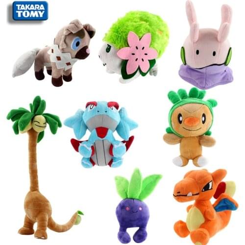 Original TOMY Pokemon Anime Plush Doll Pokémon Rock Dog Dog Fire-breathing Dragon Plush Childrens Collection Birthday Gift