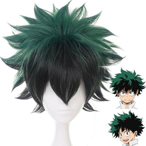 Japanese Anime Cosplay Wigs Izuku Midoriya Wig Hair My Hero Academia Cosplay Costume Halloween Party Green
