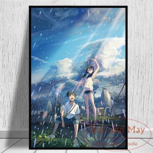Comic Movie Poster Cartoon Weather Children Live With You Weathered Wall Art Picture Love Canvas Painting