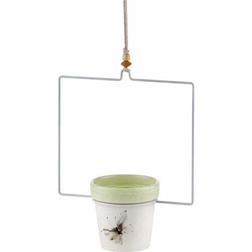 The Mia Gift Decorative Accessories Home Garden Office For Living Room Bed Room Pendant Ceramic Flower Pot Flower bed-32 Cm butterfly patterned