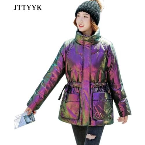 Oversize Winter Down Jacket Women 2021New Shiny Mid-Length Winter Snow Coat Female Korean Fashion Parka Feather Woman Overcoat