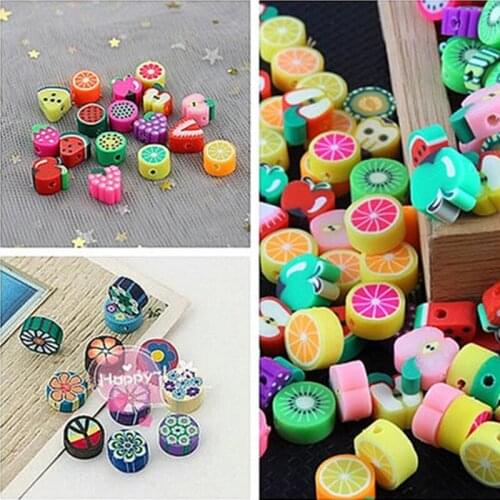 20 10mm Mixed Colorful Fruit Beads, Polymer Clay Beads, Polymer Clay Spacer Necklace, Loose Beads, for DIY Bracelet Accessories