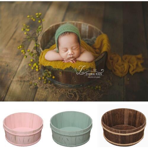 Newborn Photography Props Furniture Baby Photography Photo Shoot Vintage Posing Wood Bed Photograpghy Baskets Baby Souvenirs