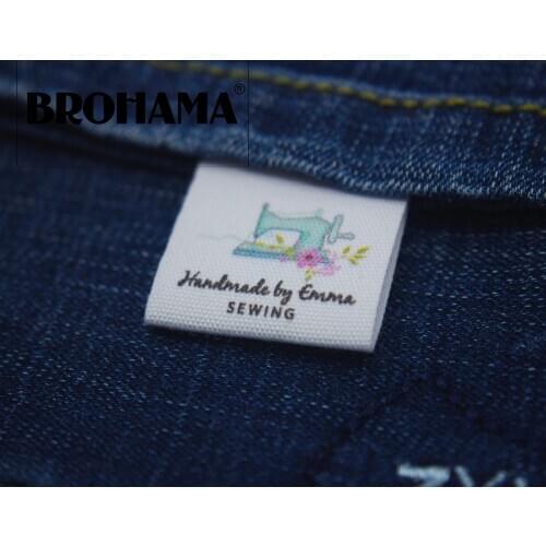 Sewing labels / custom brand labels, clothing labels, Sewing machine, fabric 100% cotton, custom text (MD534)