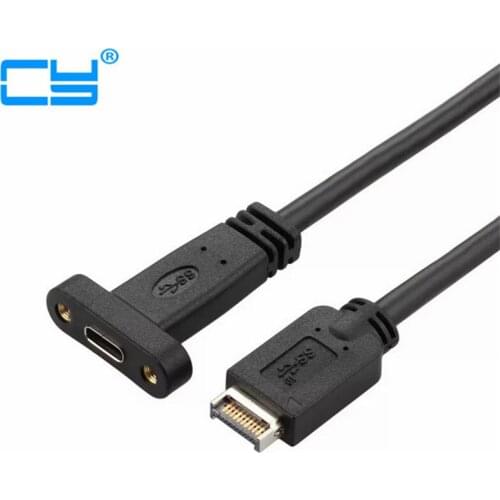 USB3.1 USB 3.1 Front Panel Header type-e Type E to USB-C Type-C C Female Extension Cable 50cm 0.5m with Panel Mount Screw