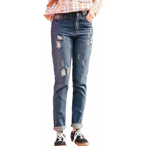 Jeans Womans High Waist Female Boyfriend Jeans For Women Trousers Denim Pencil Pants Ripped Jeans Woman Straight Mujer Femme