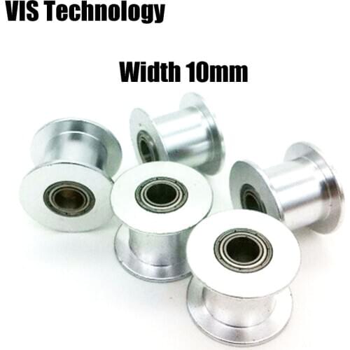 10pcs 2GT 20tooth Smooth Idler Timing Pulley 5mm Bore Perlin Passive Pulley Idler Pulley without Teeth for GT2 10mm Belt
