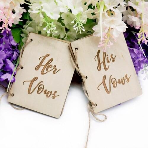 2pcs Creative His And Her Vow Books Kraft Paper Brown Sturdy Booklet Vow Notebook For Gift Journal Engagement Wedding