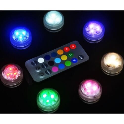 20pieces/lot Remote Controlled Floralyte Submersible Vase LED Tea Light Tealight Candle Lamp For Wedding Party Decoration