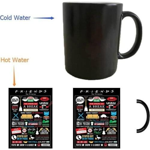 2020 Friends Coffee Mug Heat Color Changing Heat Reveal Mugs Magic 320ml Cup Best Gift for Your Friends