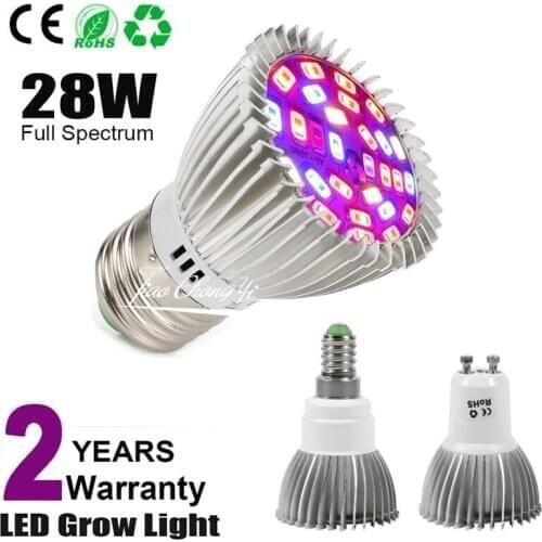28W E27/GU10 E14 5730 28 LED Grow Light Lamp Bulb Plant Hydroponic Full Spectrum 85-265V Full Spectrum LED