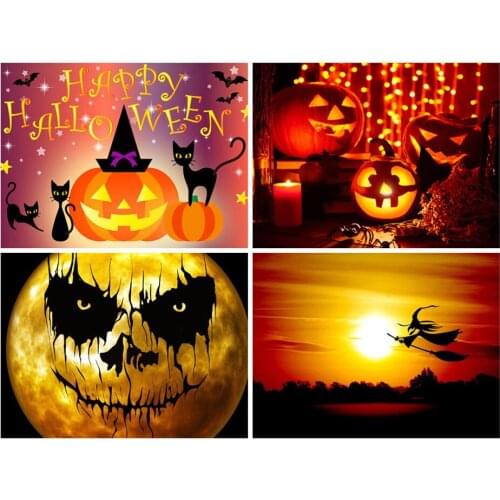 5D Diamond Painting by Number Full Square Scenery Halloween Rhinestone Picture Diamond Embroidery Cross Stitch Handwork Wall Art