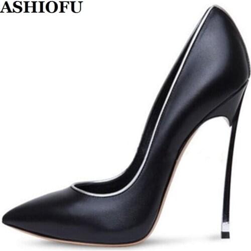 ASHIOFU Hot Sale Handmade Ladies Stiletto Heels Pumps Plating Classic Slip-on Shoes Party Prom Evening Fashion Pumps Court Shoes