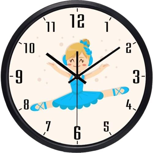 Balet Girl Wall Clock Popular Style Mute Warranty 10Years Decoration No Ticking Sound Personality Vintage Watch