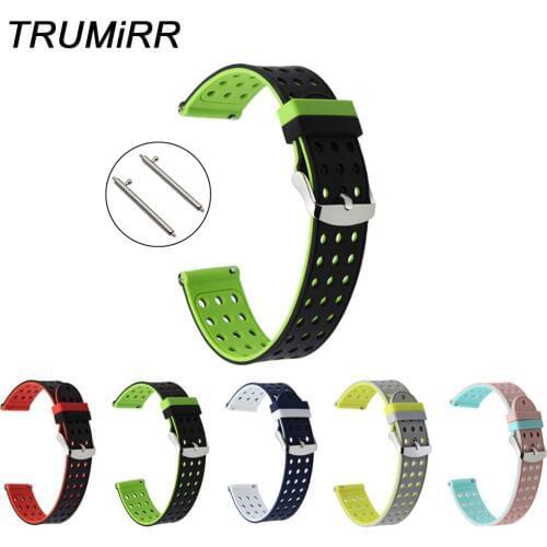 Quick Release Silicone Rubber Watchband 20mm for Garmin Vivomove Huawei Watch 2 (Sport) Bradley Timepiece Wrist Band Strap Black