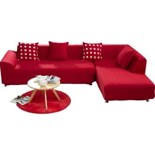 SUGAN Solid Stretch Tight Sofa Cover Knitted Fabric Anti-Slip Flexible Big Elasticity Couch Cover Slipcover Furniture