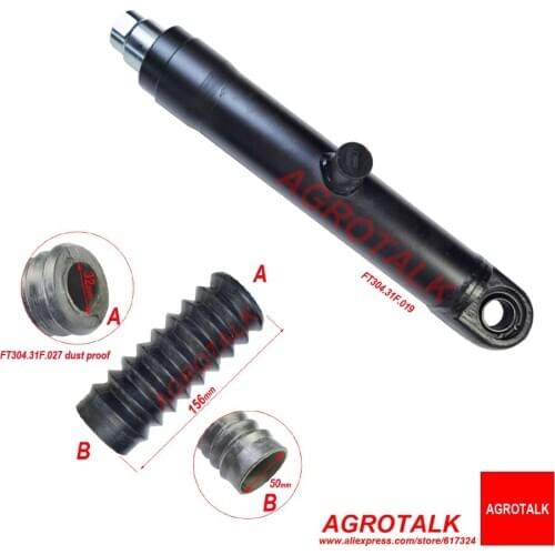 Power steering cylinder with dust proof FT304.31F.027 for Foton Lovol tractor FT304 / FT404 , Part name: FT304.31F.019