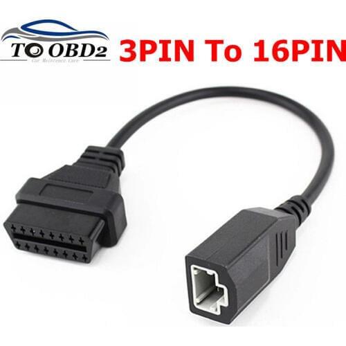 For Honda 3PIN to 16PIN Female Car Diagnostic Cable Connector For Honda 3 PIN OBD OBD2 Auto Diagnostic Adapter