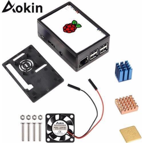 For Raspberry Pi 3 3.5 inch Display Touch Screen + ABS Case + Fan + Heat sink for Raspberry Pi 3B+/ Raspberry Pi 3/RPI 3B