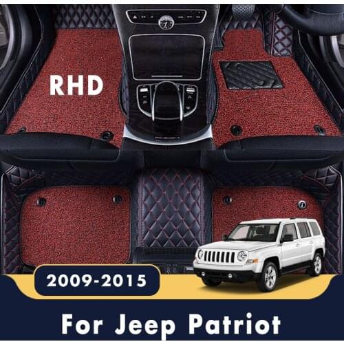 RHD Double Layer Wire Loop Car Floor Mats Carpet For Jeep Patriot 2015 2014 2013 2012 2011 2010 2009 Luxury Auto Interior Covers