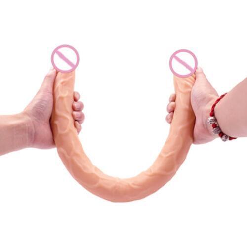 GAY and lesbian adult products lesbian imitation two-headed phallus female large extra-long thick soft male dildo GAY